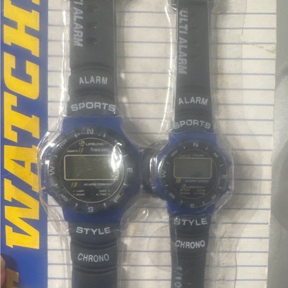 Vintage Lifelong Digital Sport Watches | Alarm Chrono | NOS Pair